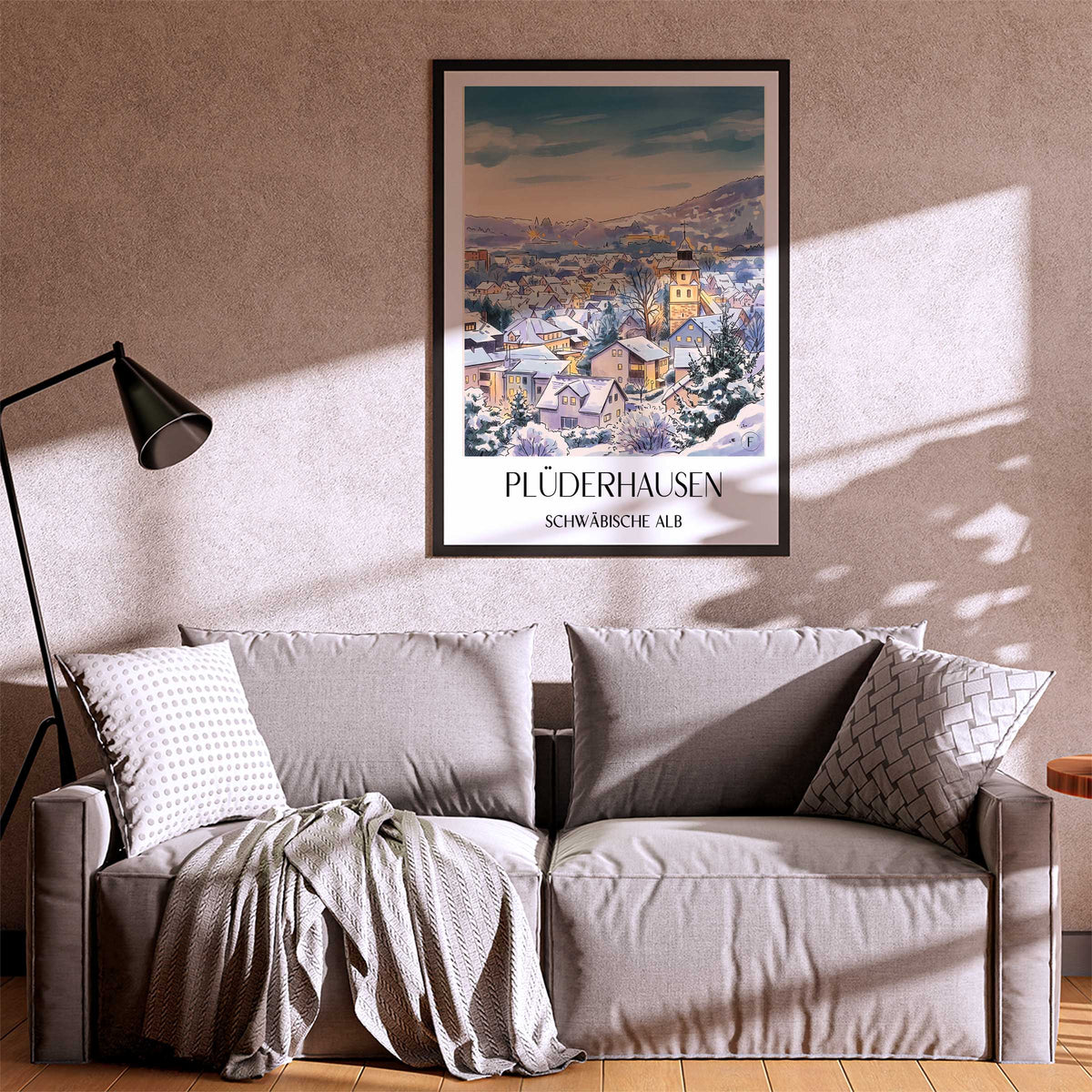 plüderhausen-schwäbische-alb-deutschland-poster-aquarell