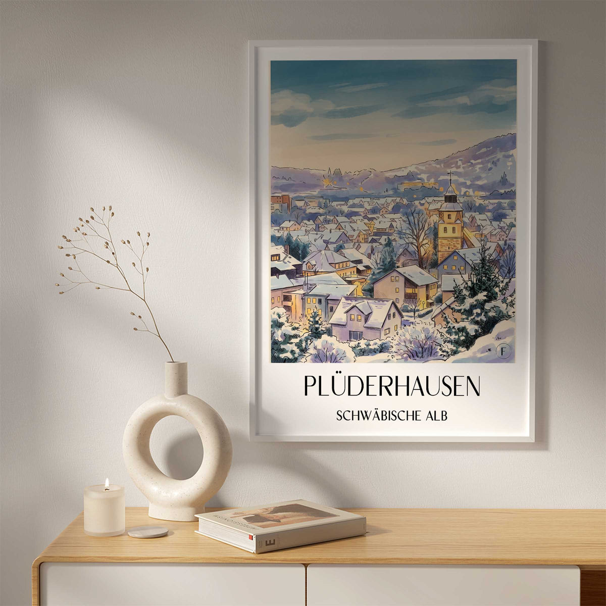 plüderhausen-schwäbische-alb-deutschland-poster-aquarell
