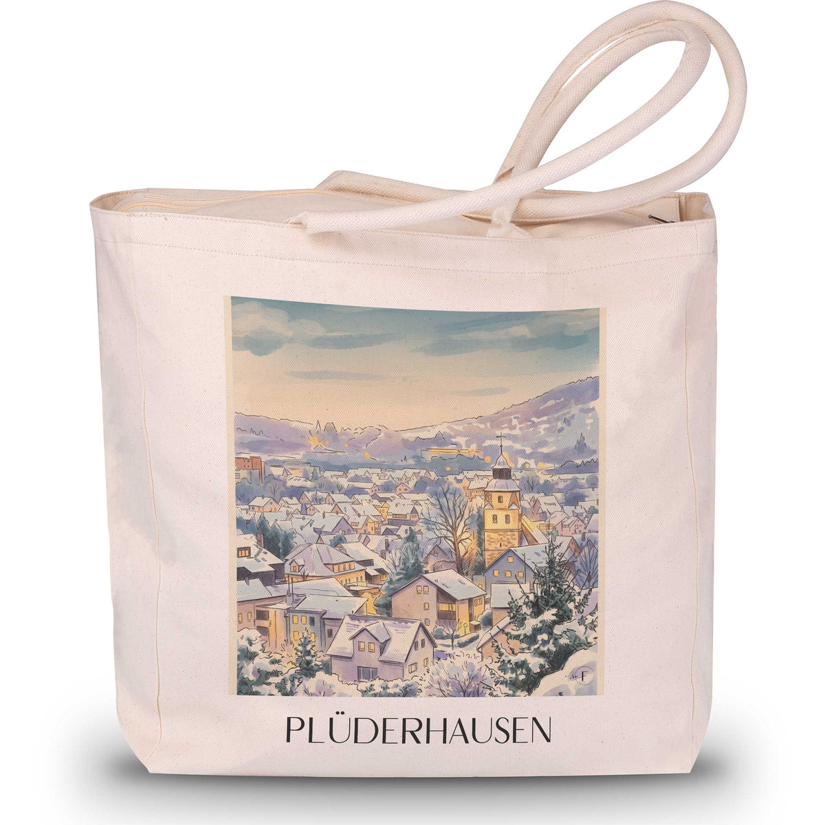 plüderhausen-schwäbische-alb-deutschland-einkaufstasche-aquarell