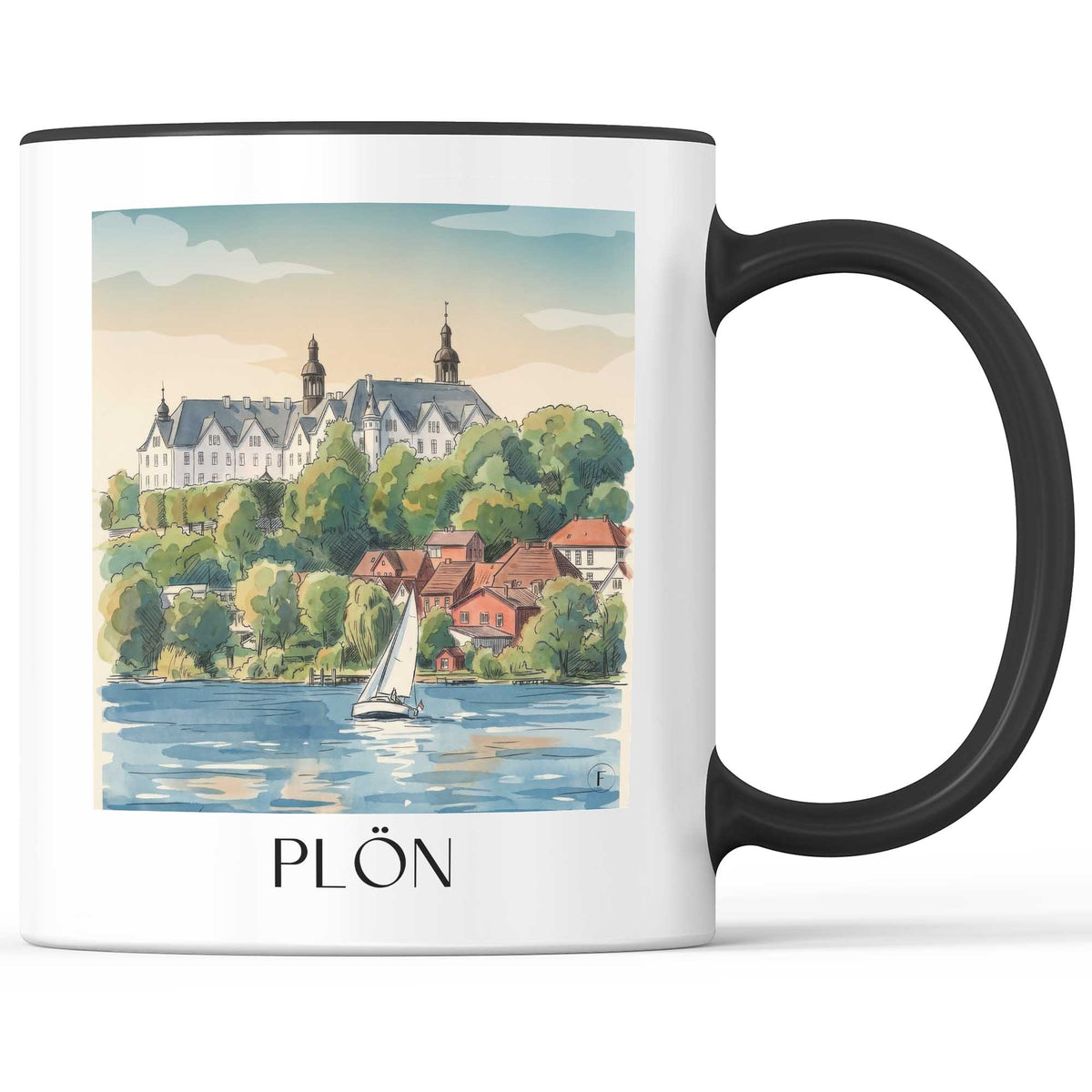 plön-schleswig-holstein-deutschland-kaffeebecher-aquarell