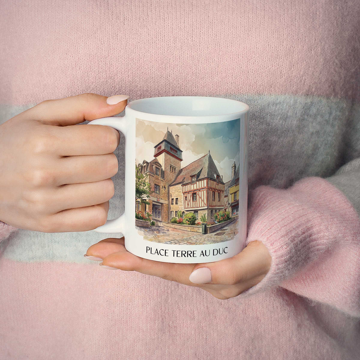 place-terre-au-duc-quimper-frankreich-kaffeebecher-aquarell