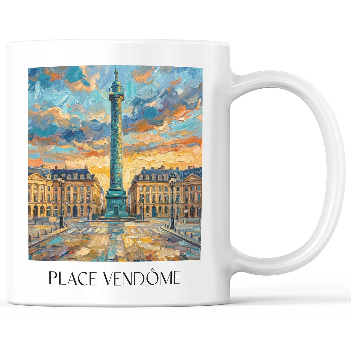 Place Vendôme Kaffeebecher - Paris - Frankreich Becher - Kaffeetasse im Ölgemälde Stil - favplace