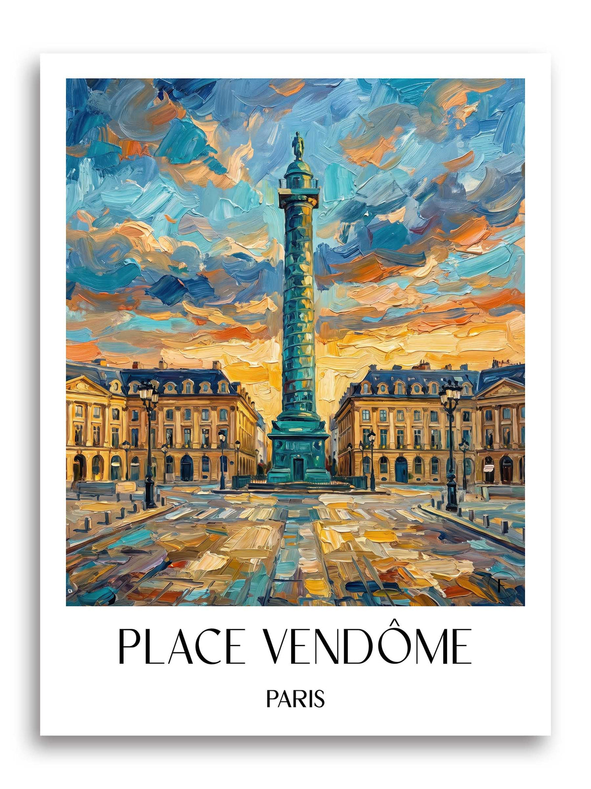 Place Vendôme Poster - Paris - Frankreich Kunstdruck - Ölgemälde von A4 bis A1 - favplace