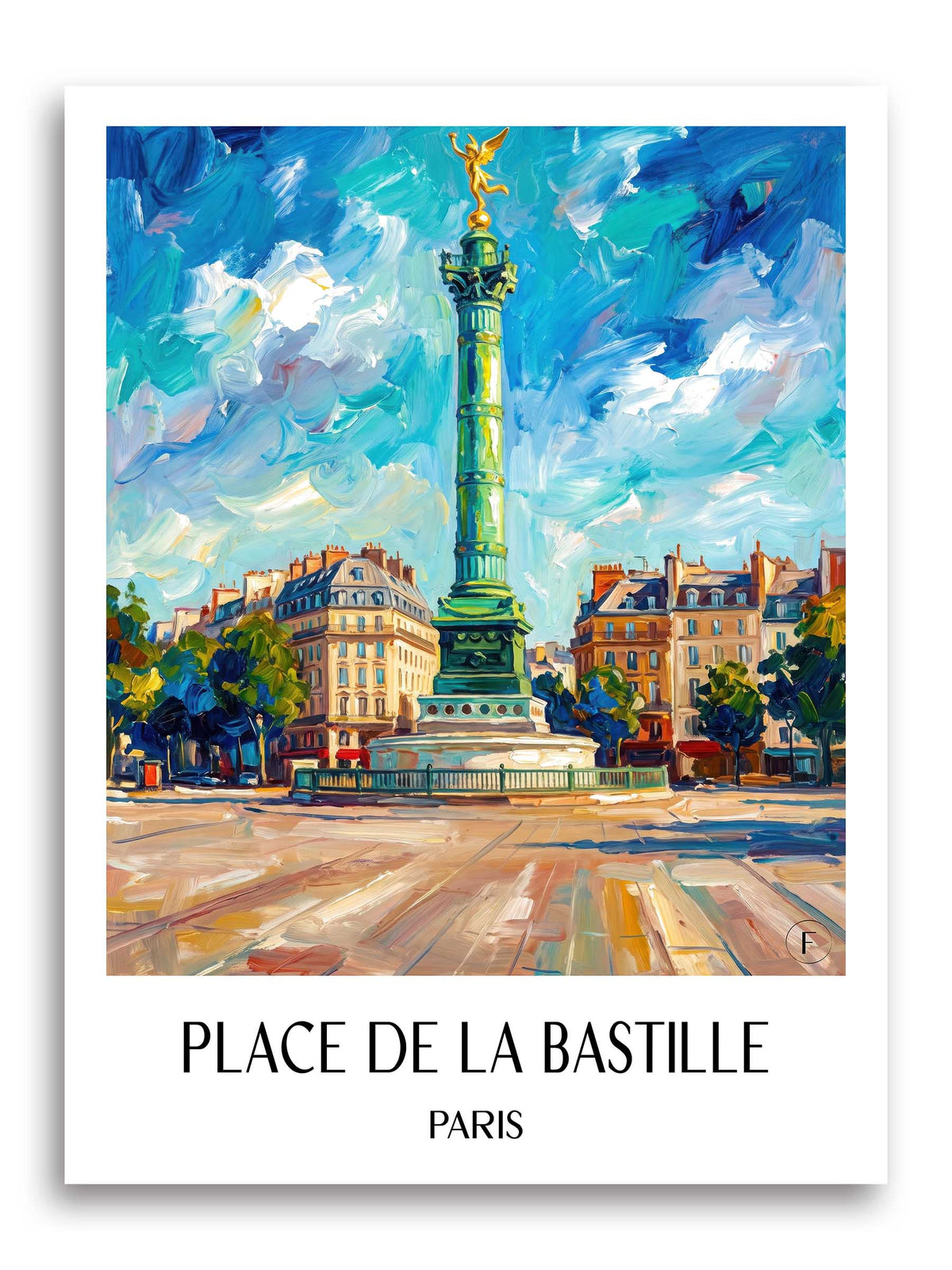 Place de la Bastille Poster - Paris - Frankreich Kunstdruck - Ölgemälde von A4 bis A1 - favplace