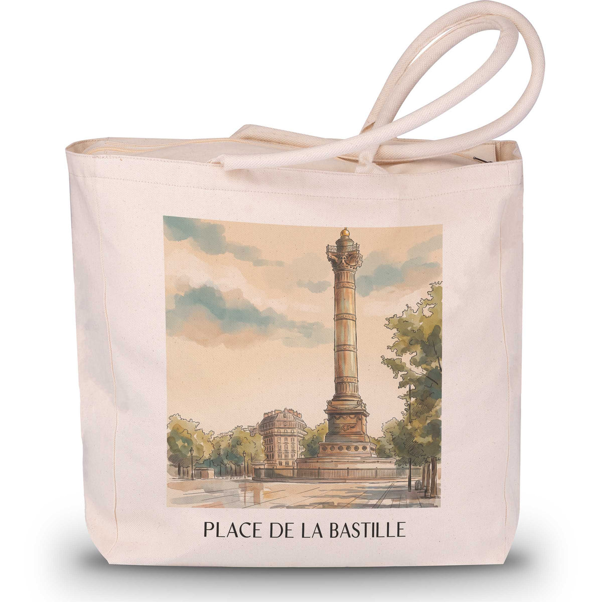 place-de-la-bastille-paris-frankreich-einkaufstasche-aquarell
