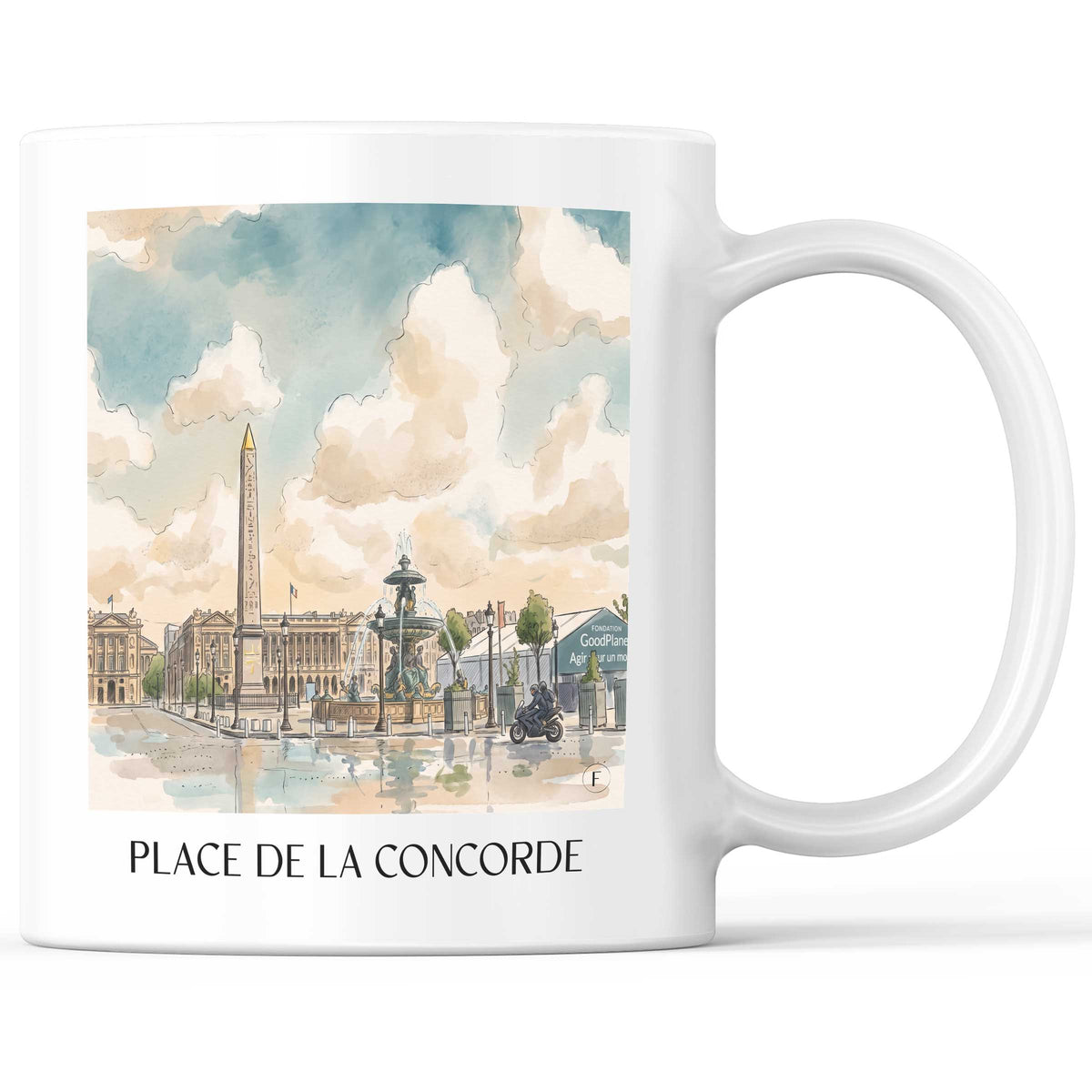 Place de la Concorde Kaffeebecher - Paris - Frankreich Becher - Kaffeetasse im Aquarell Stil