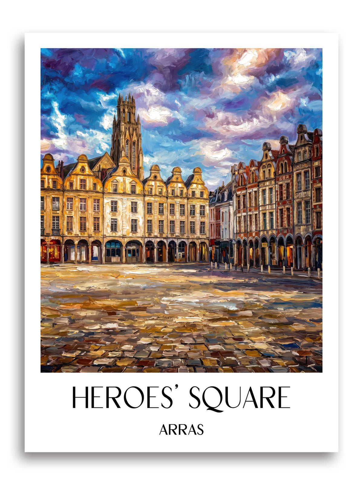 Place des Héros Poster - Arras - Frankreich Kunstdruck - Ölgemälde von A4 bis A1 - favplace