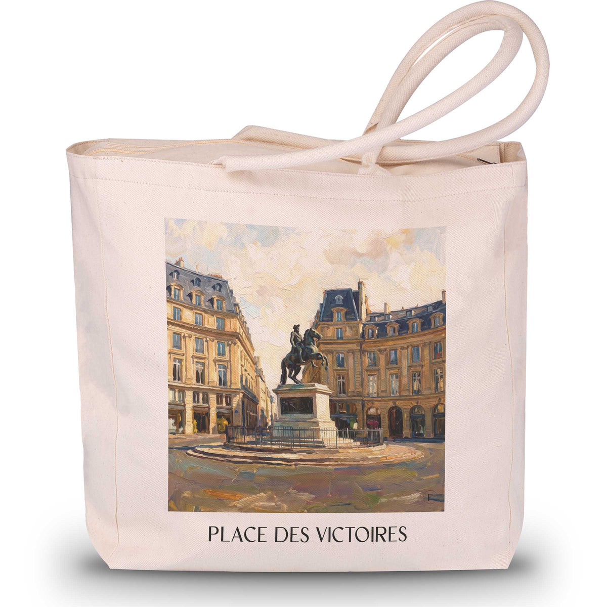 Place des Victoires Shopping Tasche - Paris - Frankreich Tote Bag - Einkaufstasche im Ölgemälde Stil