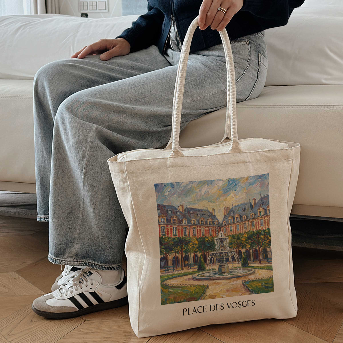 place-des-vosges-paris-frankreich-einkaufstasche-oil-painting-oelgemaelde