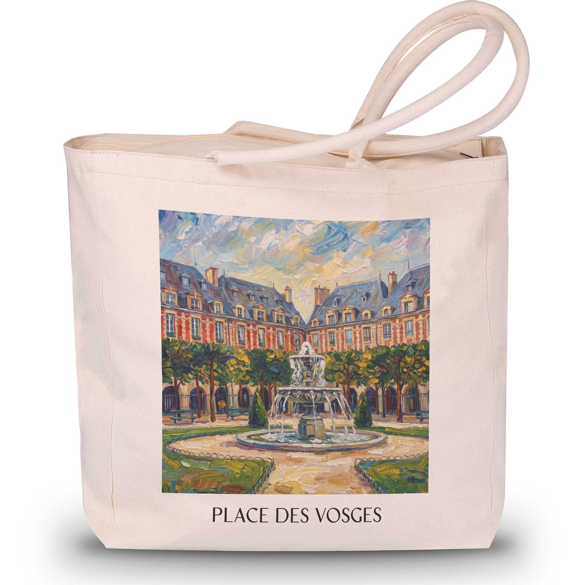 place-des-vosges-paris-frankreich-einkaufstasche-oil-painting-oelgemaelde