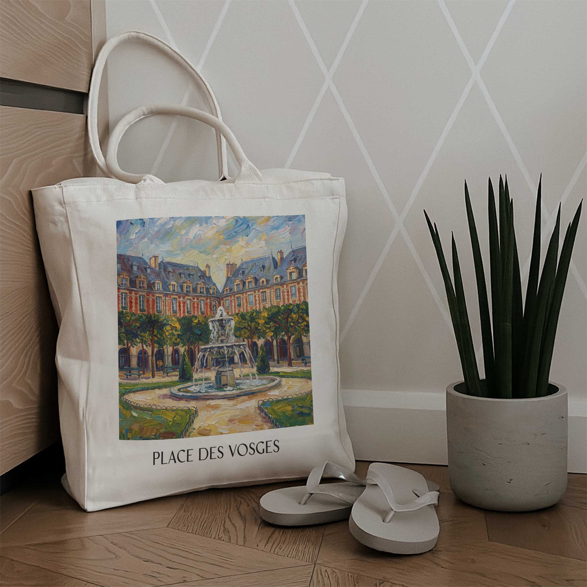 place-des-vosges-paris-frankreich-einkaufstasche-oil-painting-oelgemaelde
