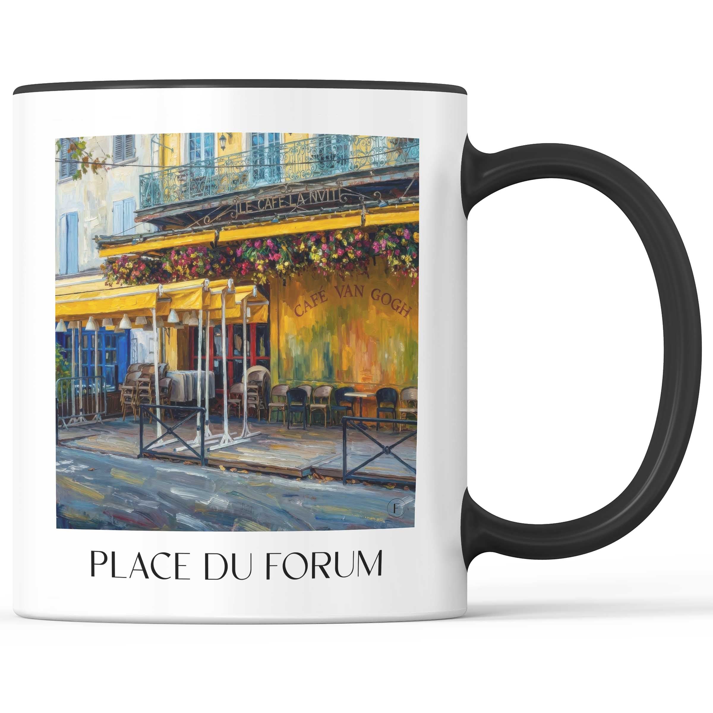 Place du Forum Kaffeebecher - Arles - Frankreich Becher - Kaffeetasse im Ölgemälde Stil - favplace