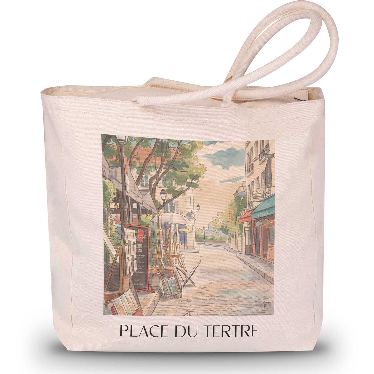 Place du Tertre Shopping Tasche - Paris - Frankreich Tote Bag - Einkaufstasche im Aquarell Stil - favplace