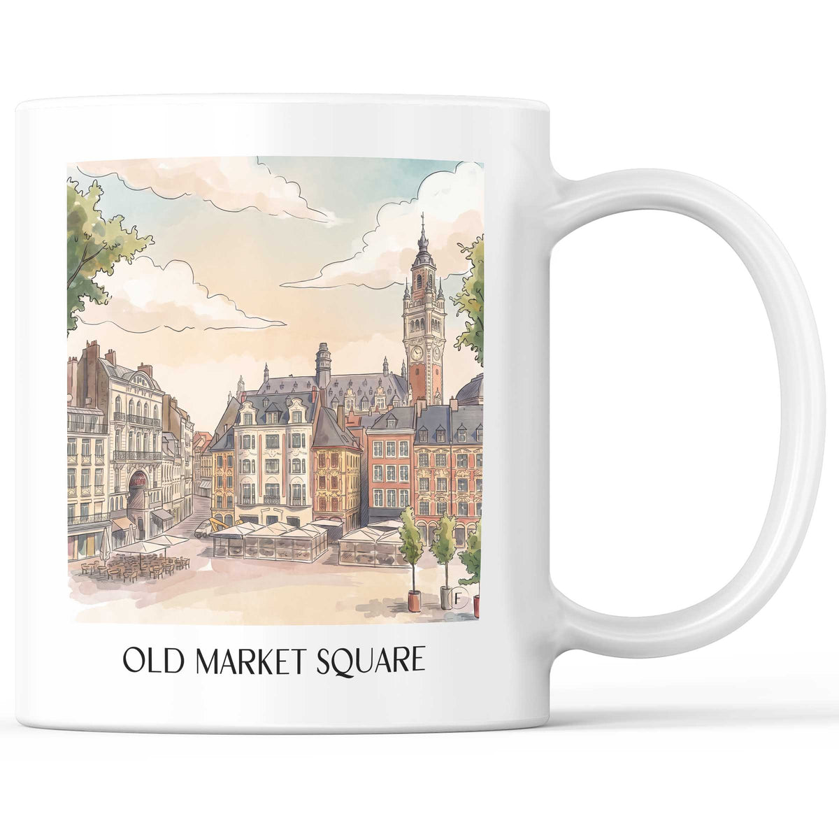 Place du Vieux-Marché Kaffeebecher - Rouen - Frankreich Becher - Kaffeetasse im Aquarell Stil - favplace