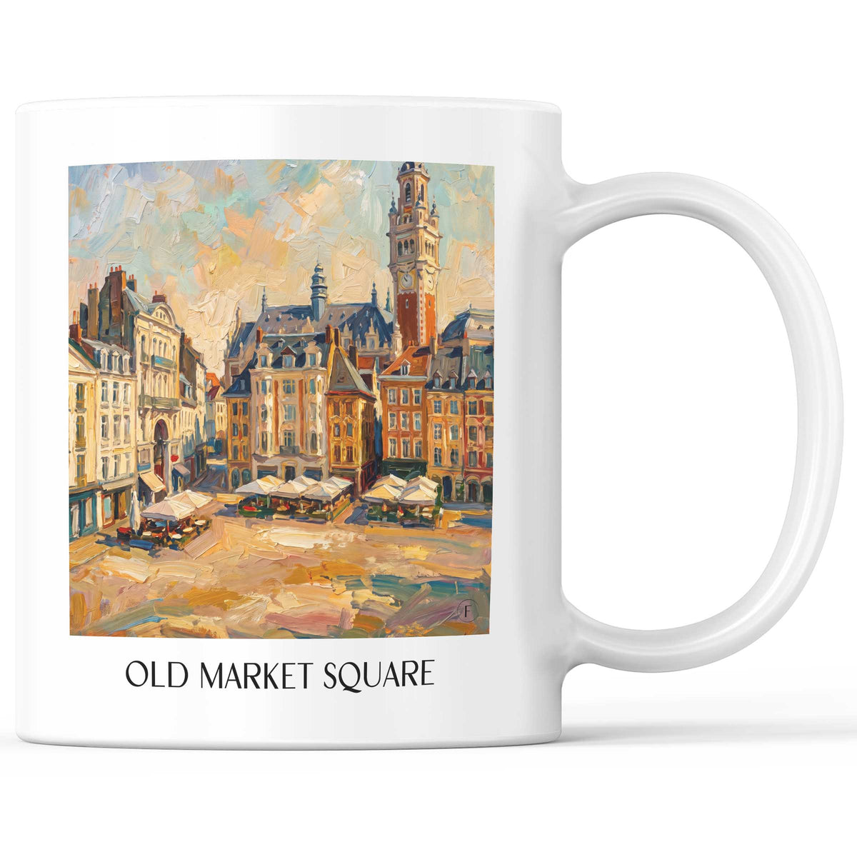 Place du Vieux-Marché Kaffeebecher - Rouen - Frankreich Becher - Kaffeetasse im Ölgemälde Stil - favplace