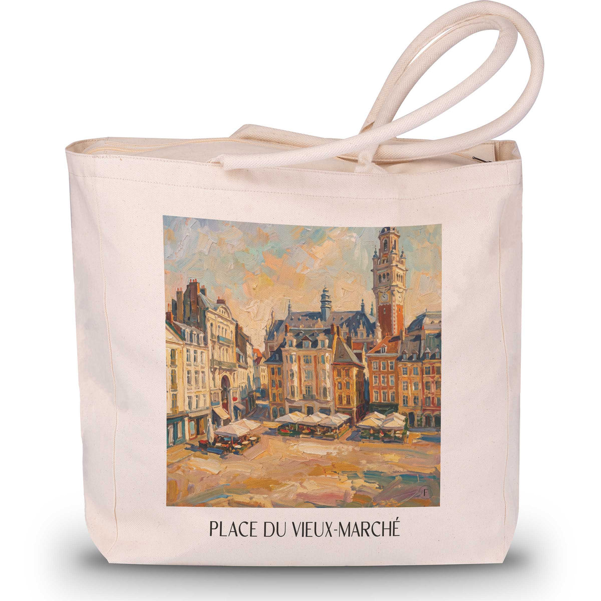 place-du-vieux-marché-rouen-frankreich-einkaufstasche-oil-painting-oelgemaelde