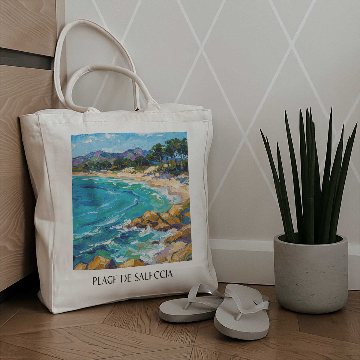 plage-de-saleccia-désert-des-agriates-frankreich-einkaufstasche-oil-painting-oelgemaelde