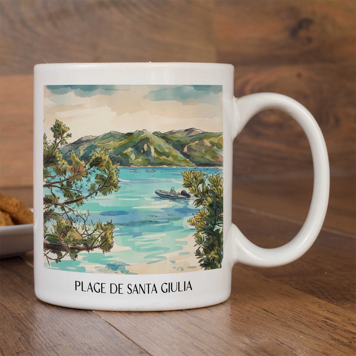 plage-de-santa-giulia-porto-vecchio-frankreich-kaffeebecher-aquarell