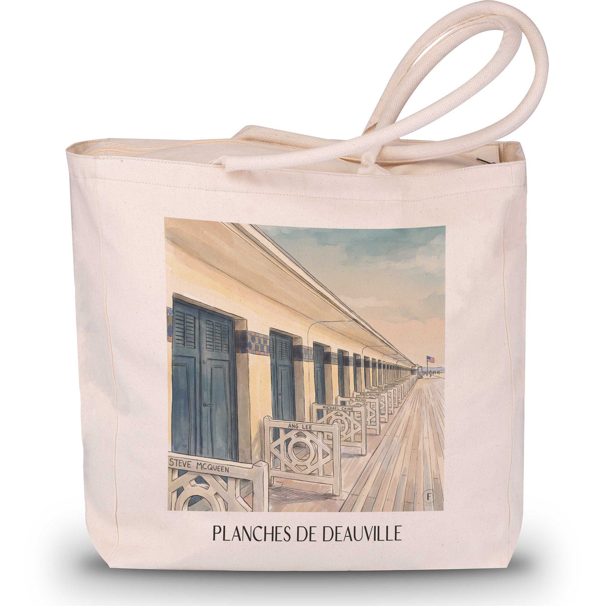 planches-de-deauville-côte-fleurie-frankreich-einkaufstasche-aquarell