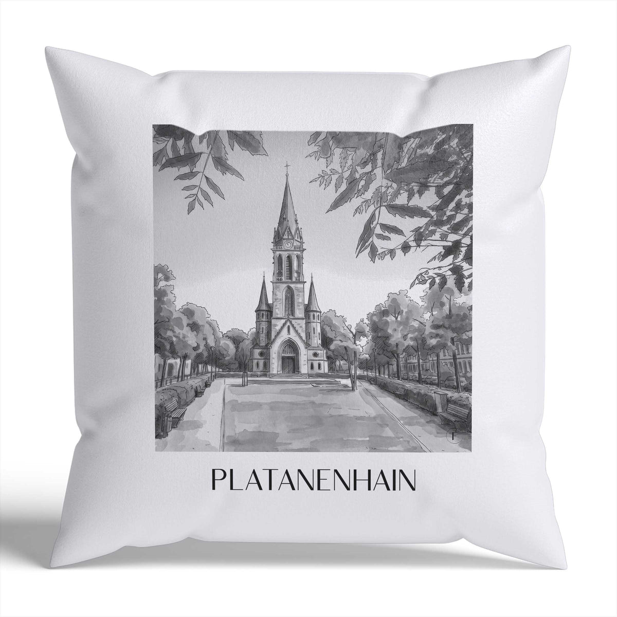platanenhain-darmstadt-deutschland-kissenbezug-aquarell-schwarz-weiss