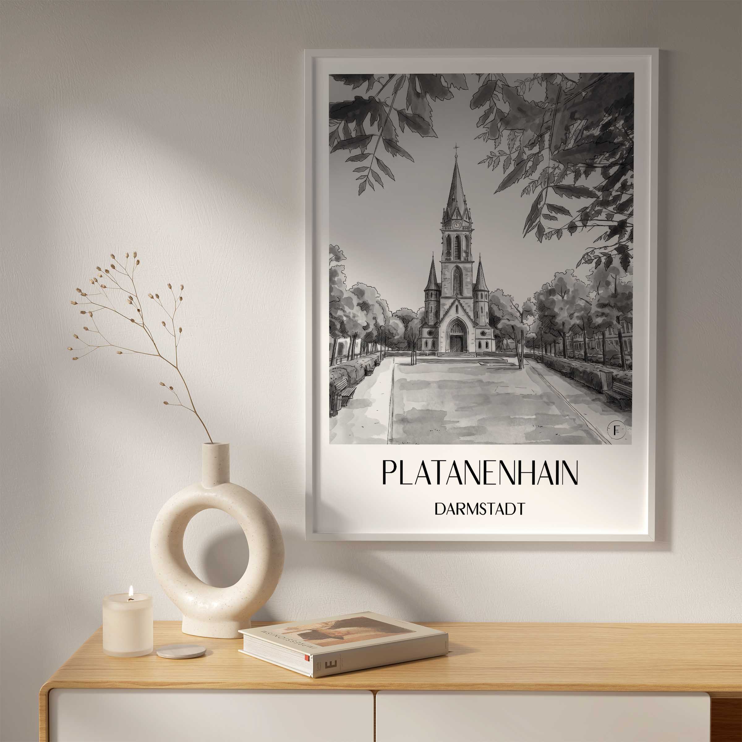 platanenhain-darmstadt-deutschland-poster-aquarell-schwarz-weiss