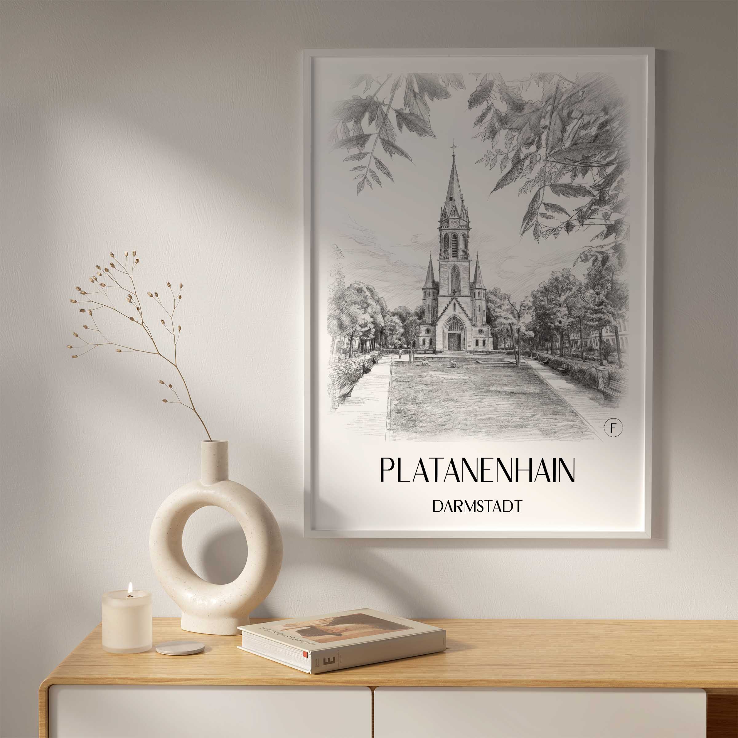platanenhain-darmstadt-deutschland-poster-bleistift-zeichnung-drawing