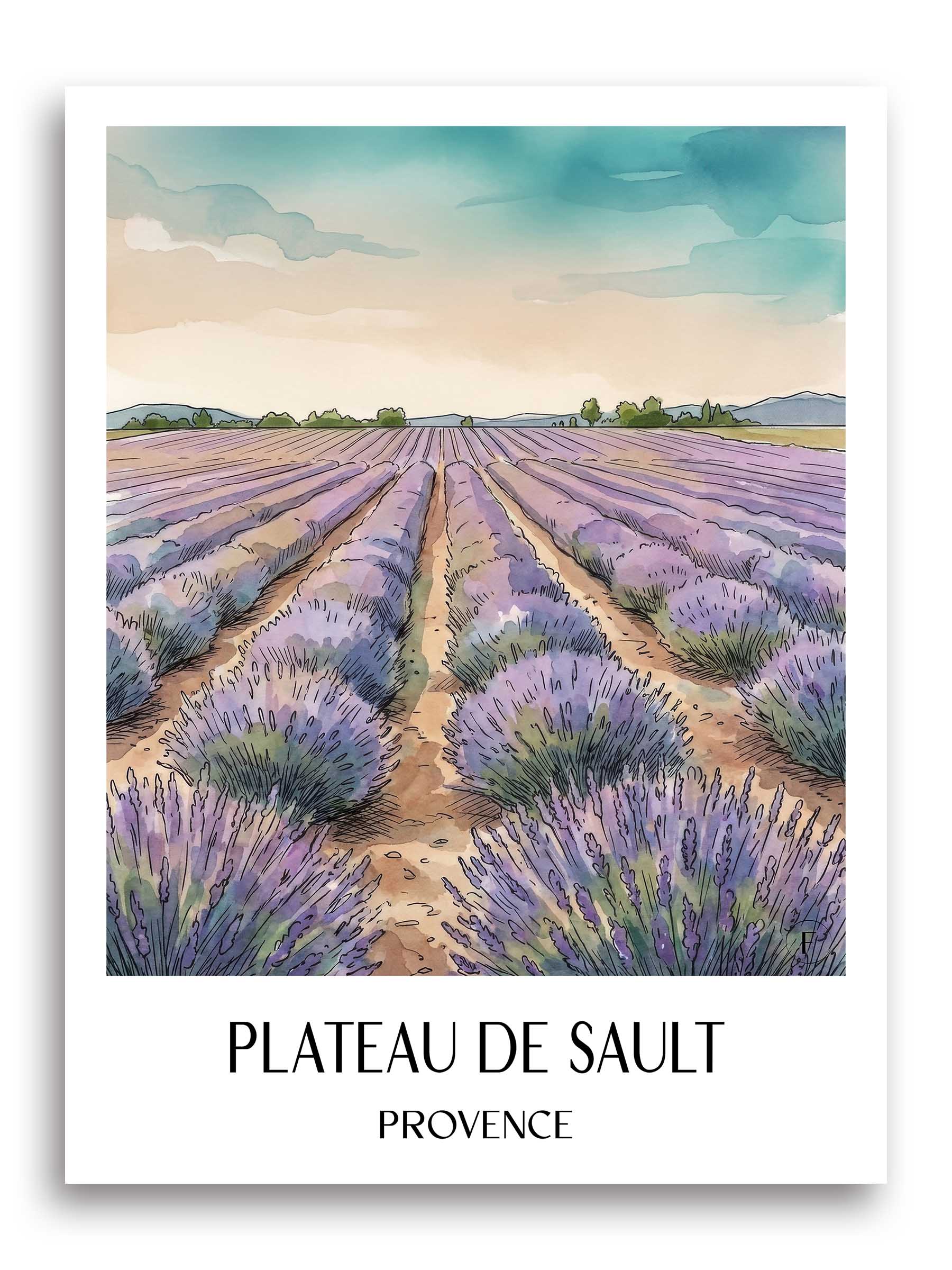 plateau-de-sault-provence-frankreich-poster-aquarell