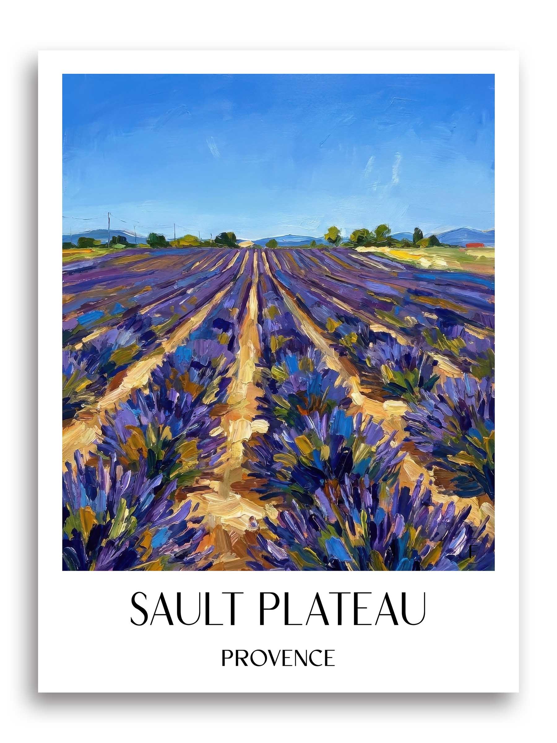 Plateau de Sault Poster - Provence - Frankreich Kunstdruck - Ölgemälde von A4 bis A1 - favplace