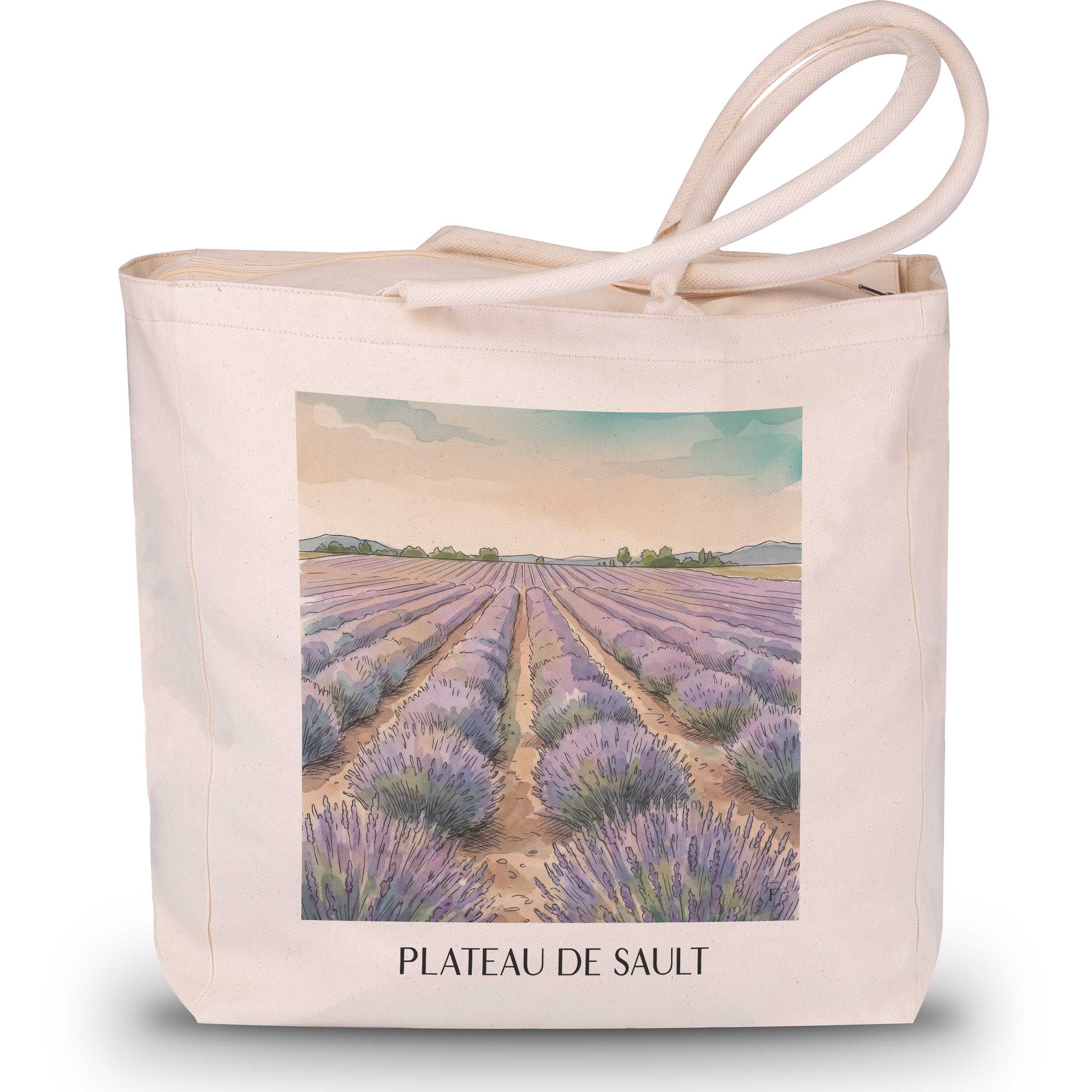 plateau-de-sault-provence-frankreich-einkaufstasche-aquarell
