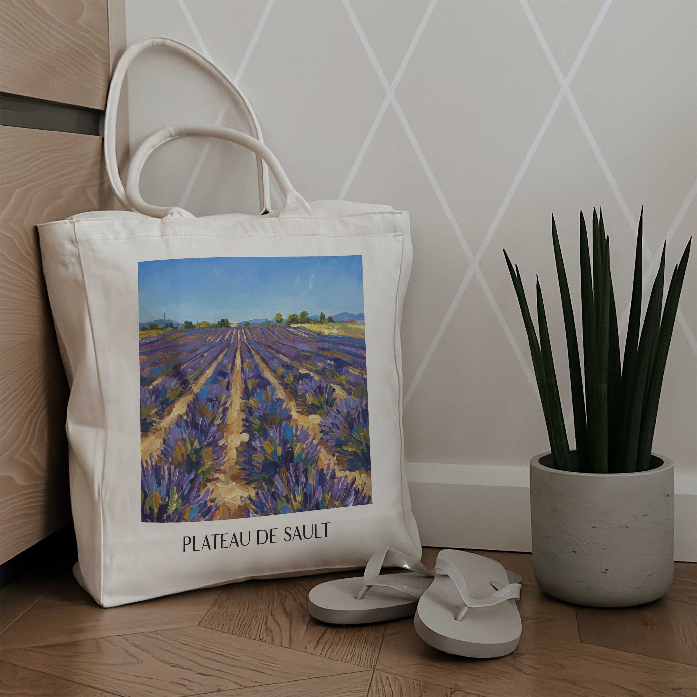 plateau-de-sault-provence-frankreich-einkaufstasche-oil-painting-oelgemaelde