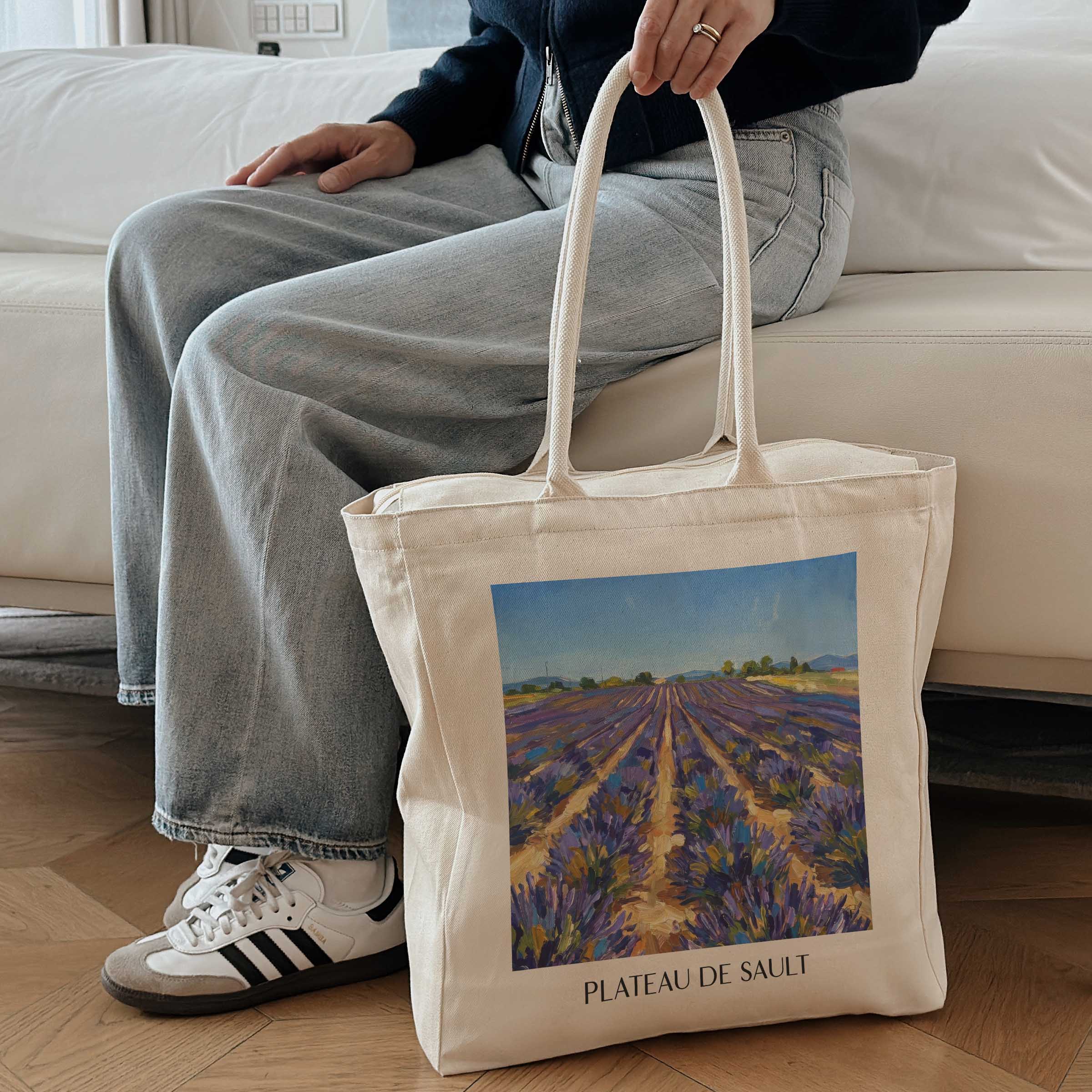 plateau-de-sault-provence-frankreich-einkaufstasche-oil-painting-oelgemaelde