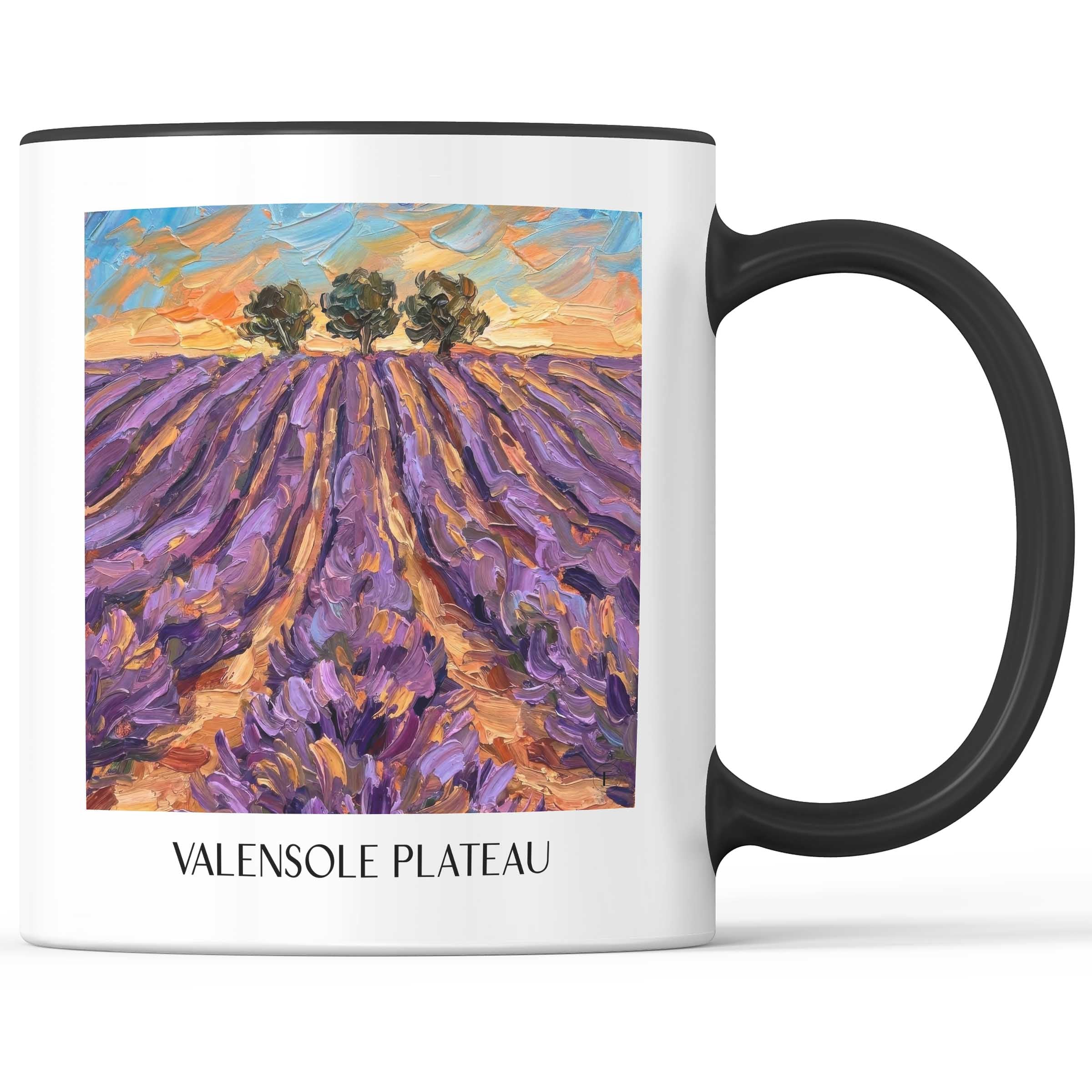 Plateau de Valensole Kaffeebecher - Provence - Frankreich Becher - Kaffeetasse im Ölgemälde Stil - favplace