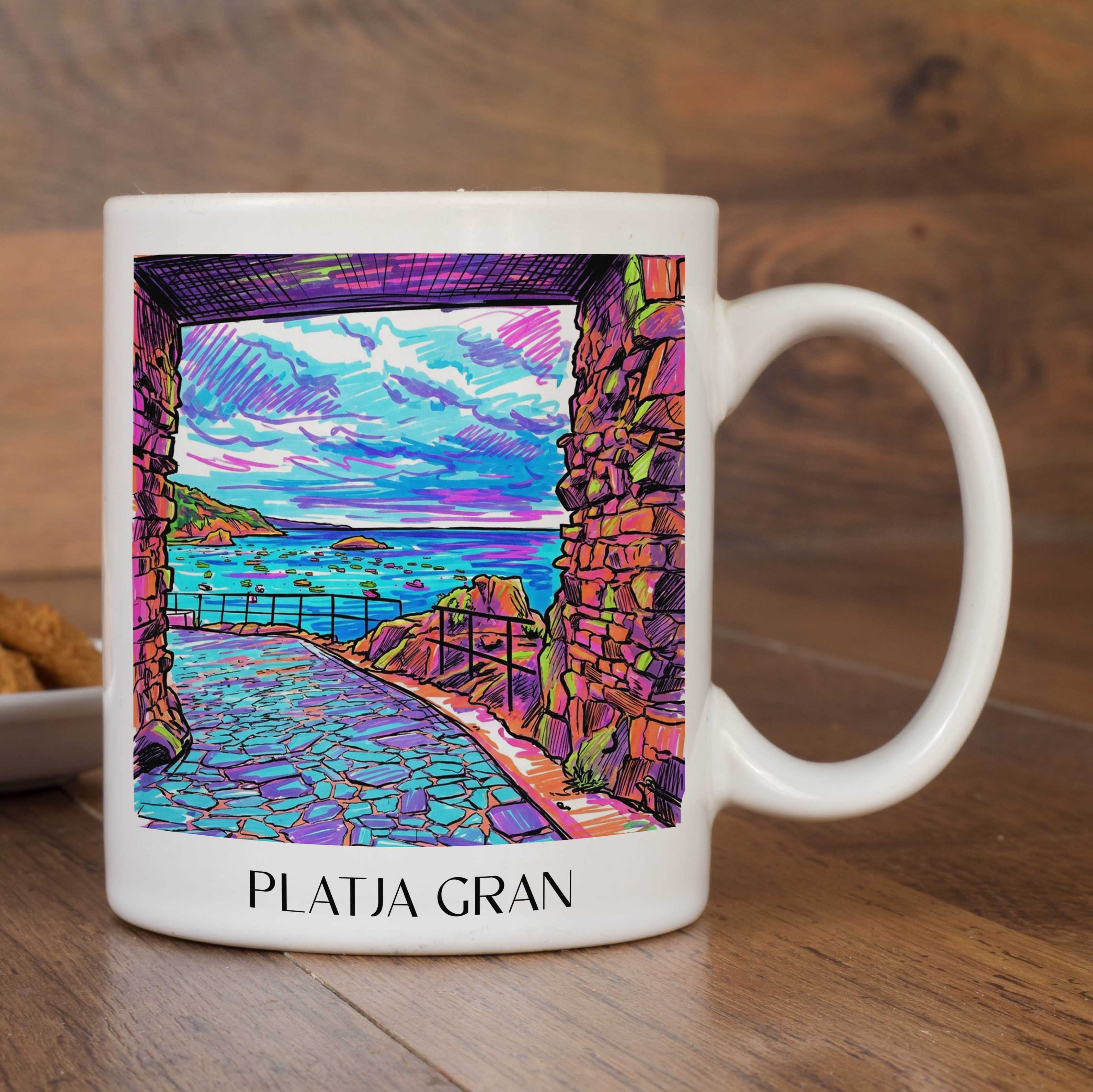 platja-gran-tossa-de-mar-spanien-kaffeebecher-graffiti