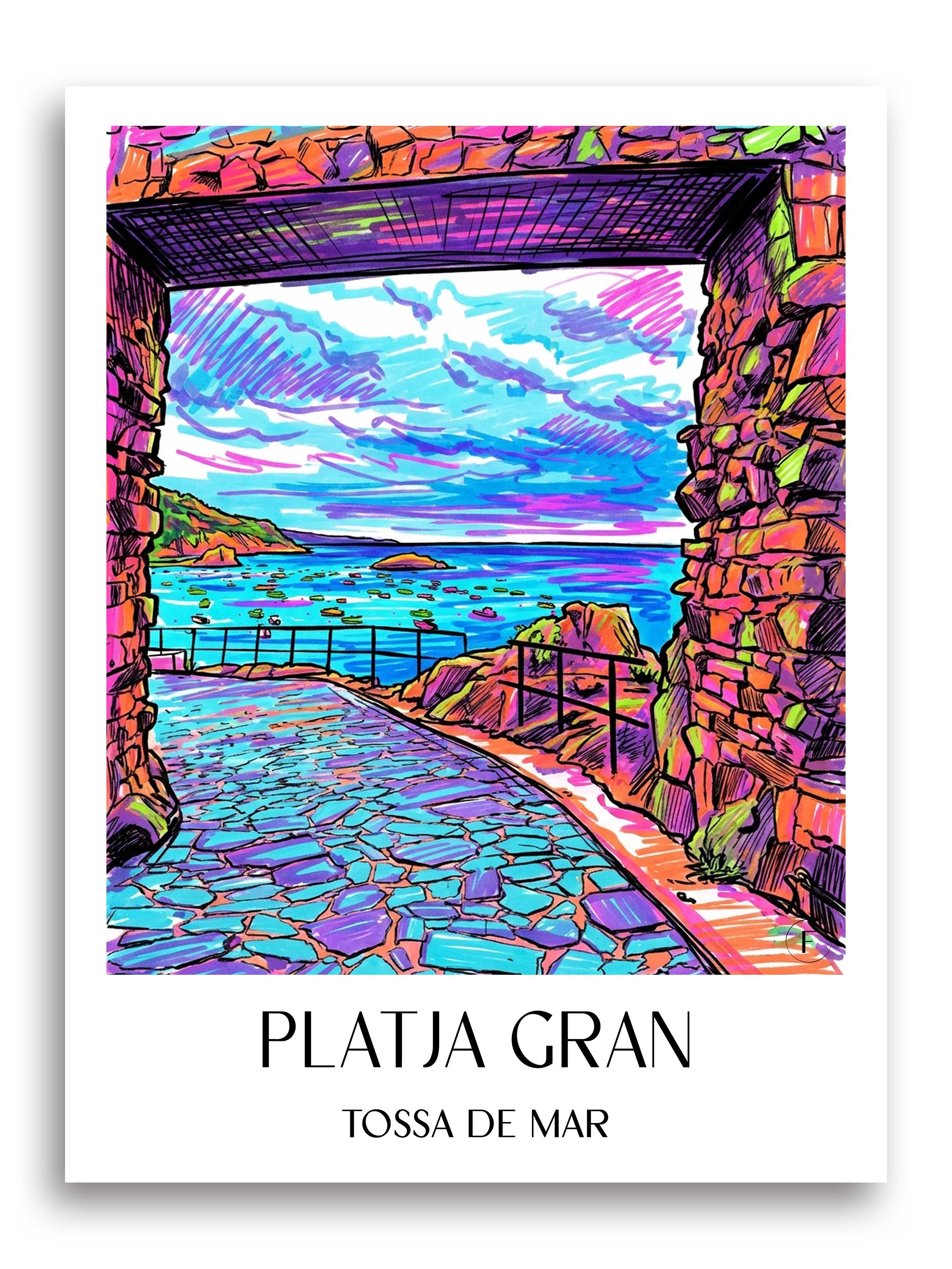 platja-gran-tossa-de-mar-spanien-poster-graffiti