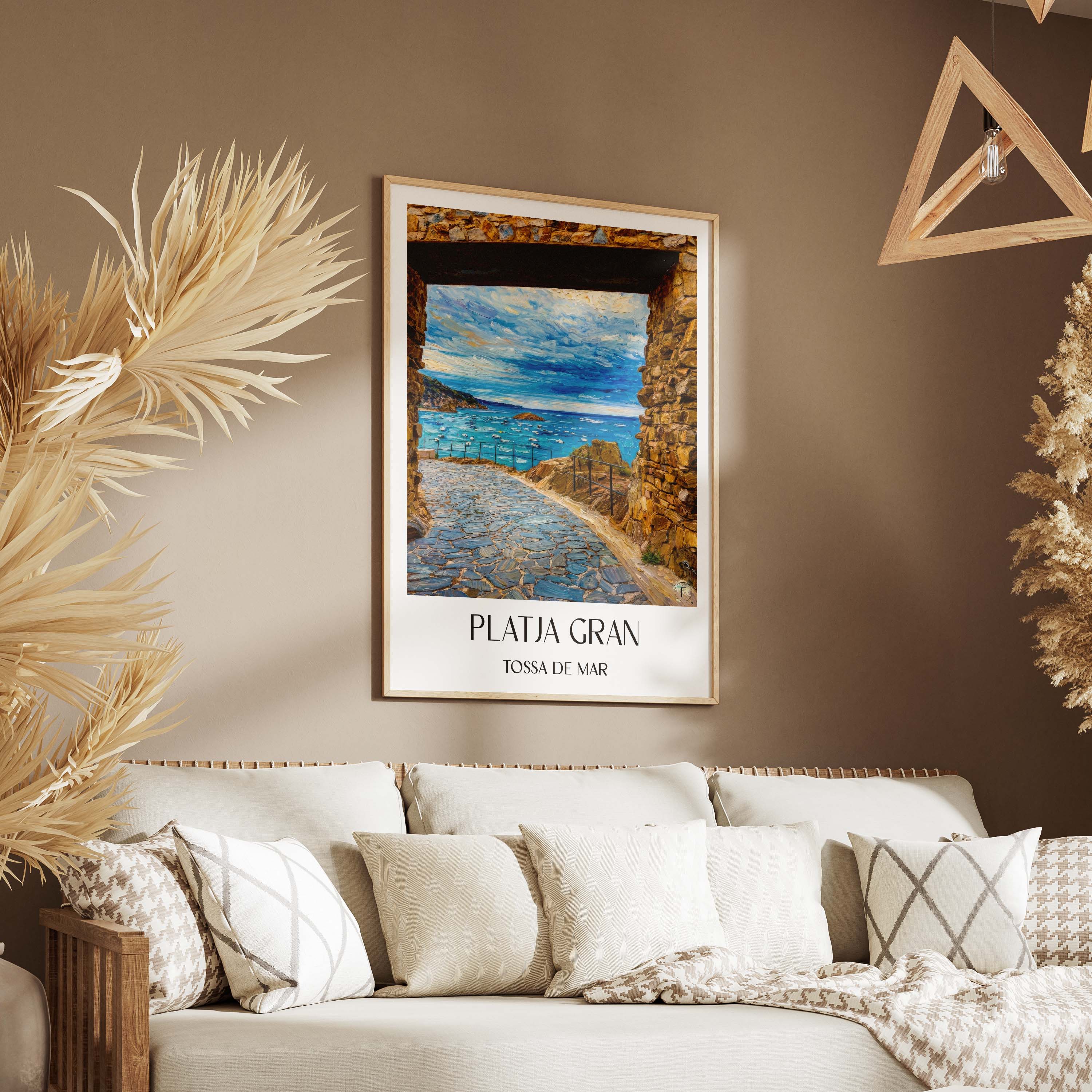 platja-gran-tossa-de-mar-spanien-poster-oil-painting-oelgemaelde