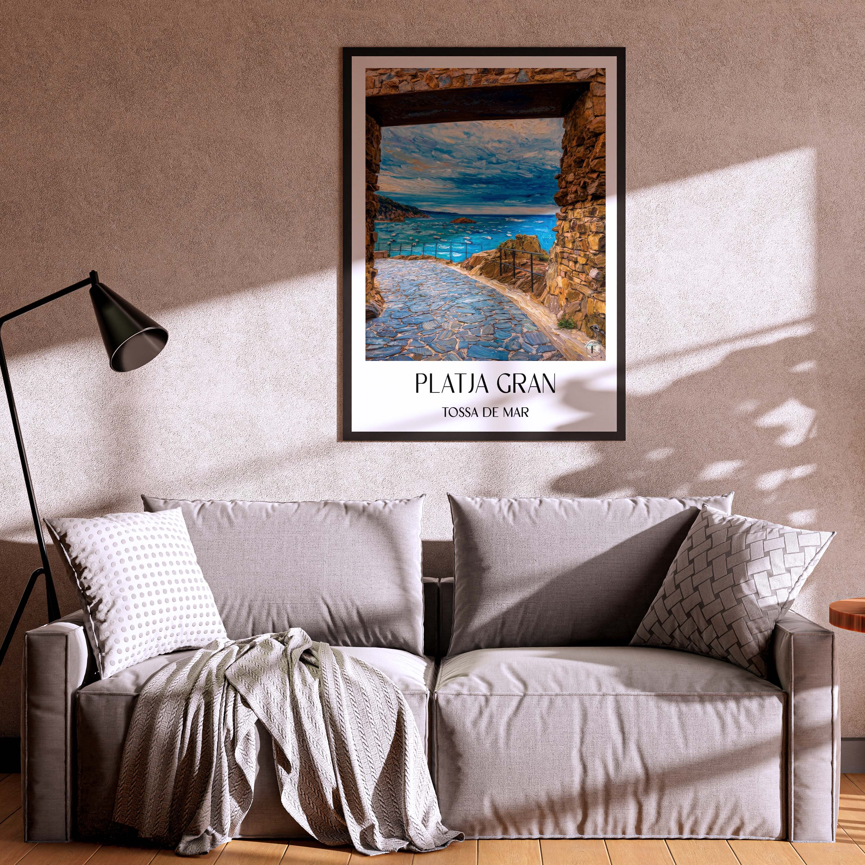 platja-gran-tossa-de-mar-spanien-poster-oil-painting-oelgemaelde