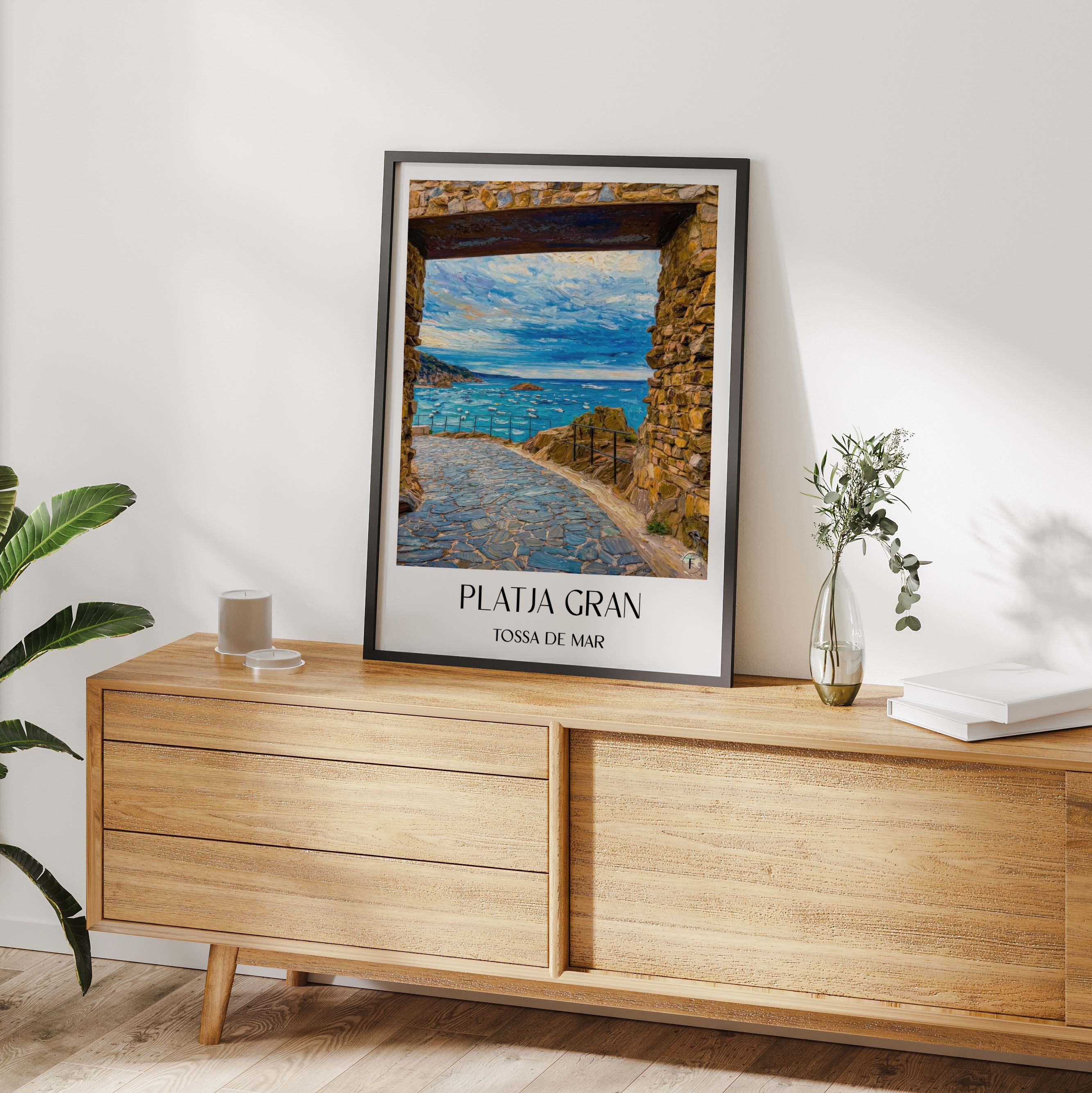 platja-gran-tossa-de-mar-spanien-poster-oil-painting-oelgemaelde