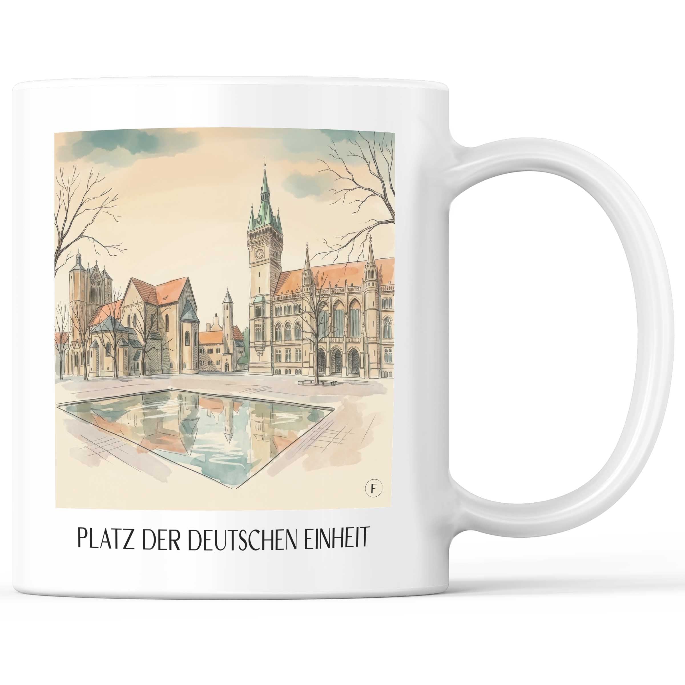 platz-der-deutschen-einheit-braunschweig-deutschland-kaffeebecher-aquarell