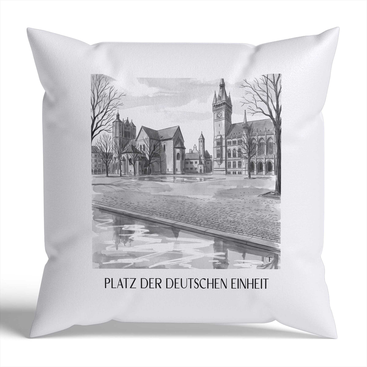 platz-der-deutschen-einheit-braunschweig-deutschland-kissenbezug-aquarell-schwarz-weiss