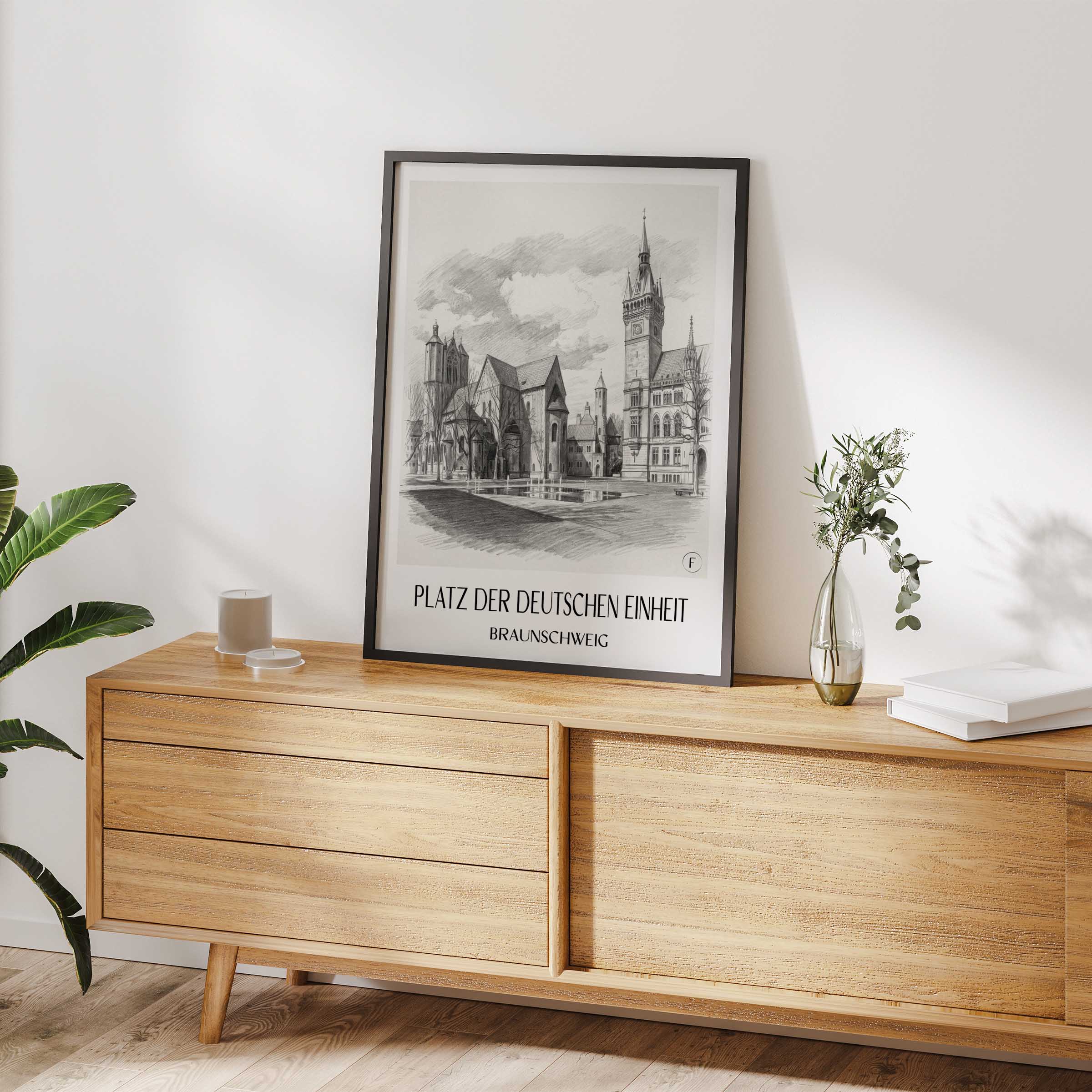 platz-der-deutschen-einheit-braunschweig-deutschland-poster-bleistift-zeichnung-drawing