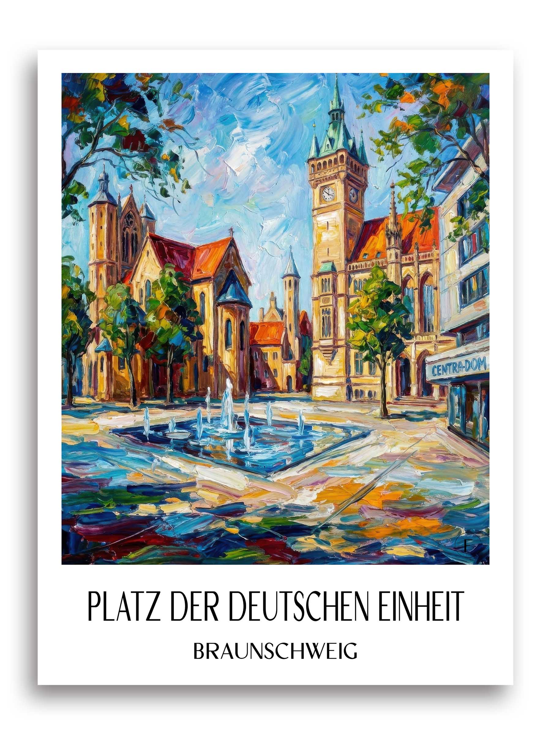 platz-der-deutschen-einheit-braunschweig-deutschland-poster-oil-painting-oelgemaelde