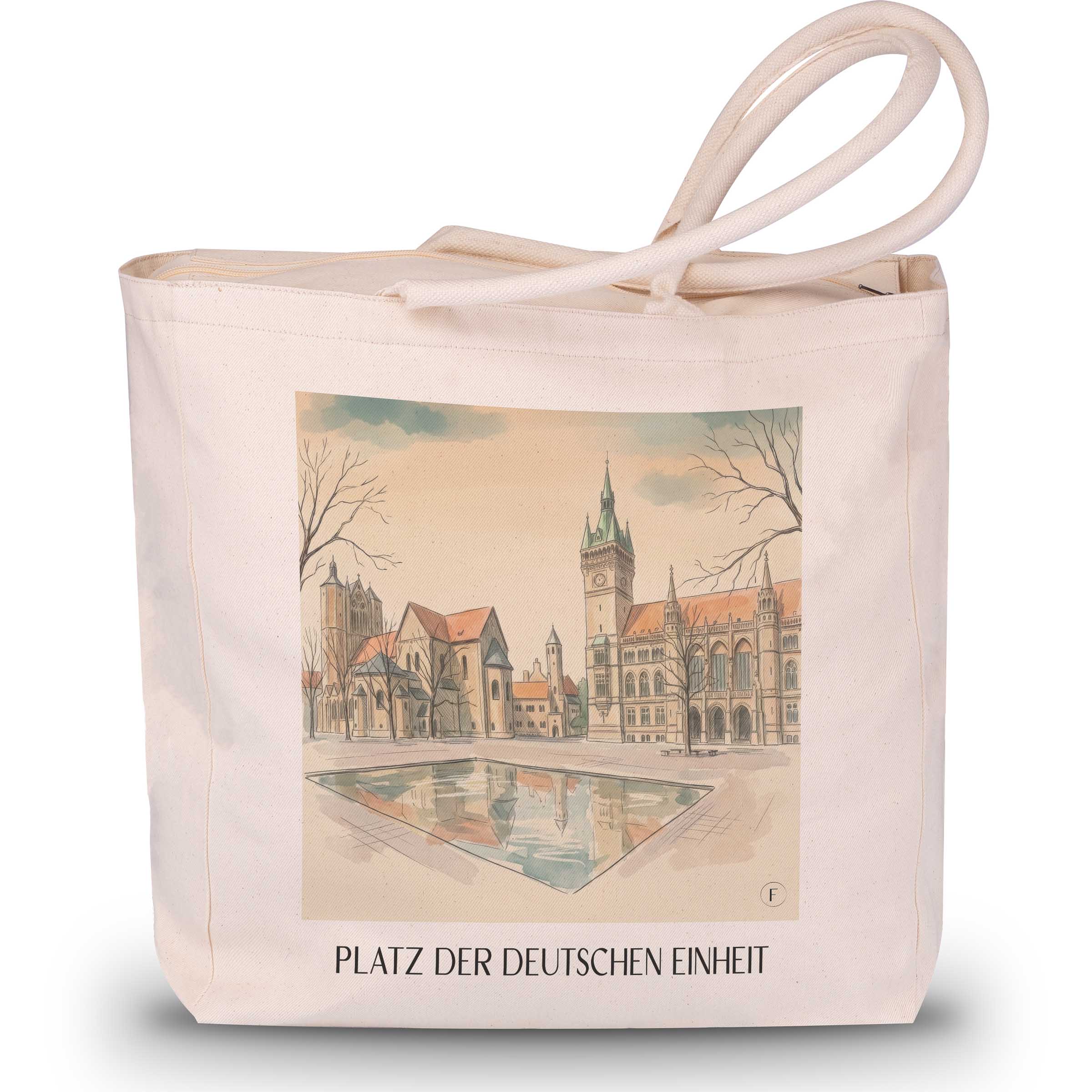 platz-der-deutschen-einheit-braunschweig-deutschland-einkaufstasche-aquarell