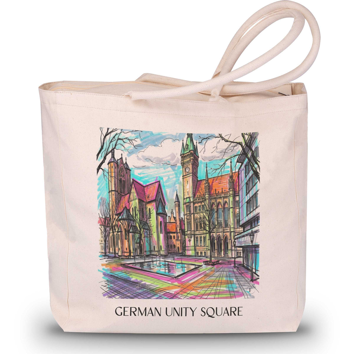 Platz der deutschen Einheit Shopping Tasche - Braunschweig - Deutschland Tote Bag - Einkaufstasche im Tag Graffiti Stil - favplace