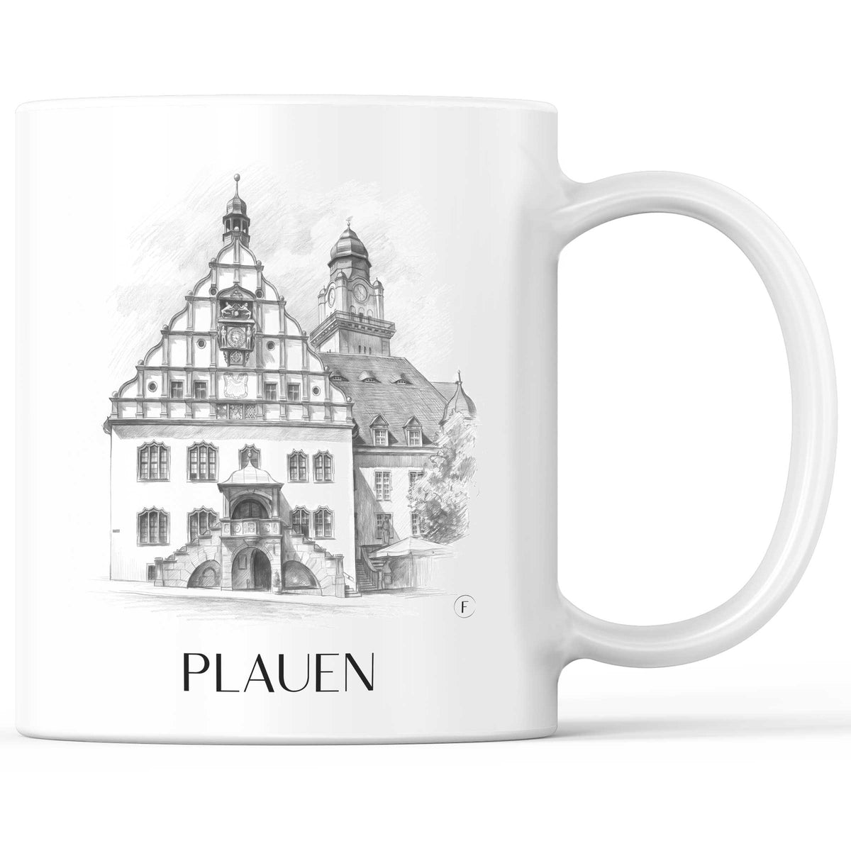 Plauen Kaffeebecher - Sachsen - Deutschland Becher - Kaffeetasse im Zeichnung Stil