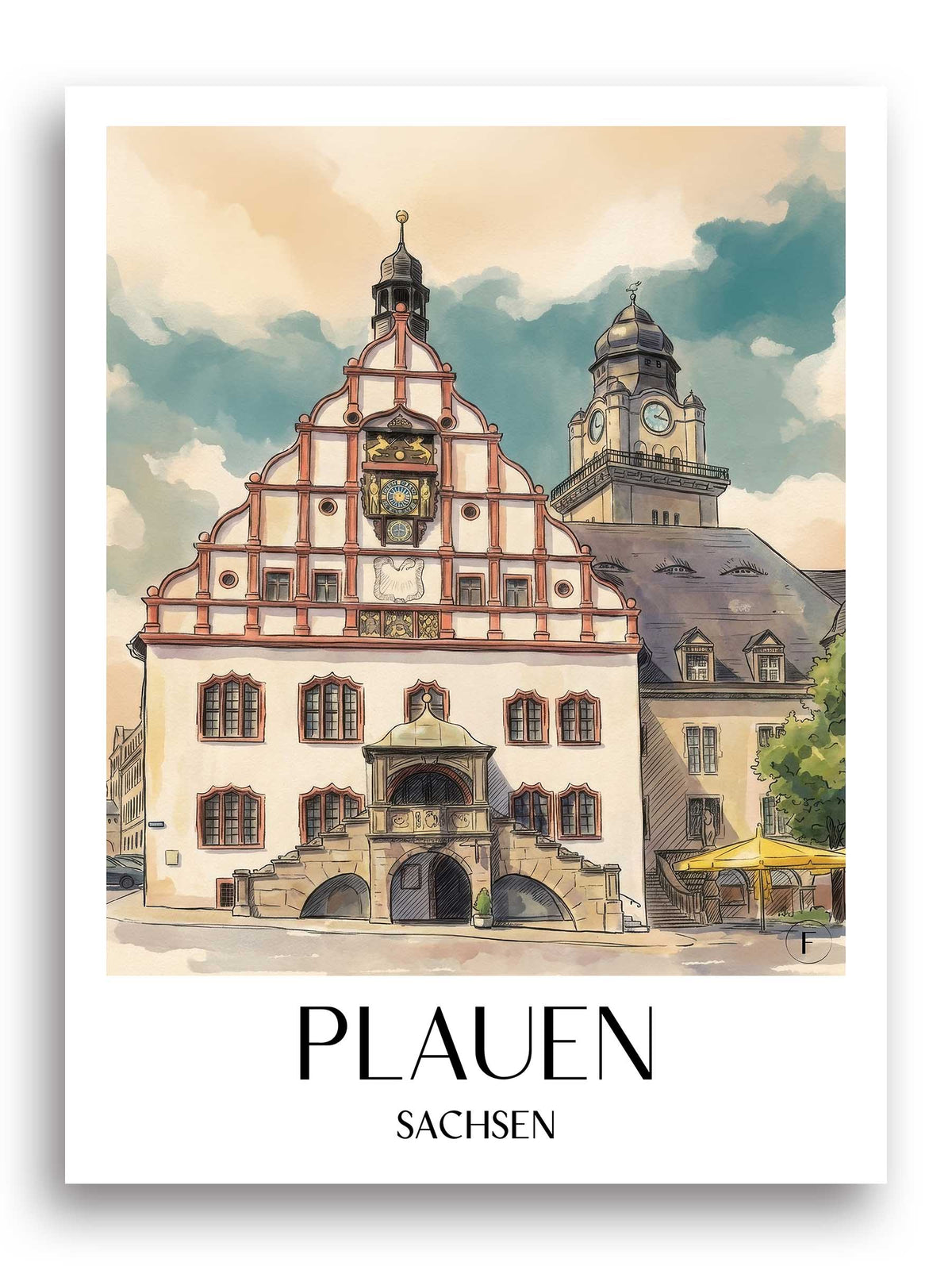 plauen-sachsen-deutschland-poster-aquarell