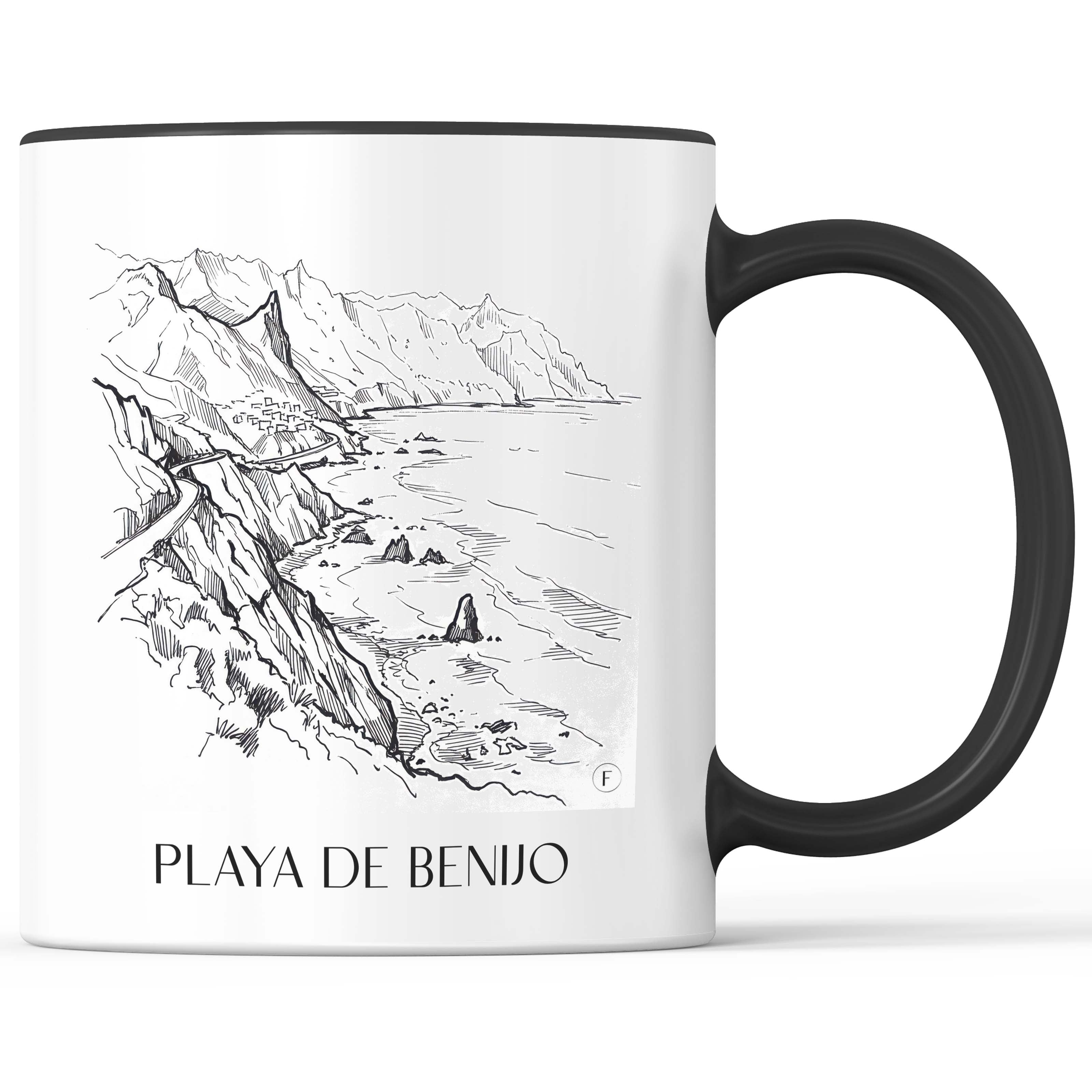 playa-de-benijo-teneriffa-spanien-kaffeebecher-skizze