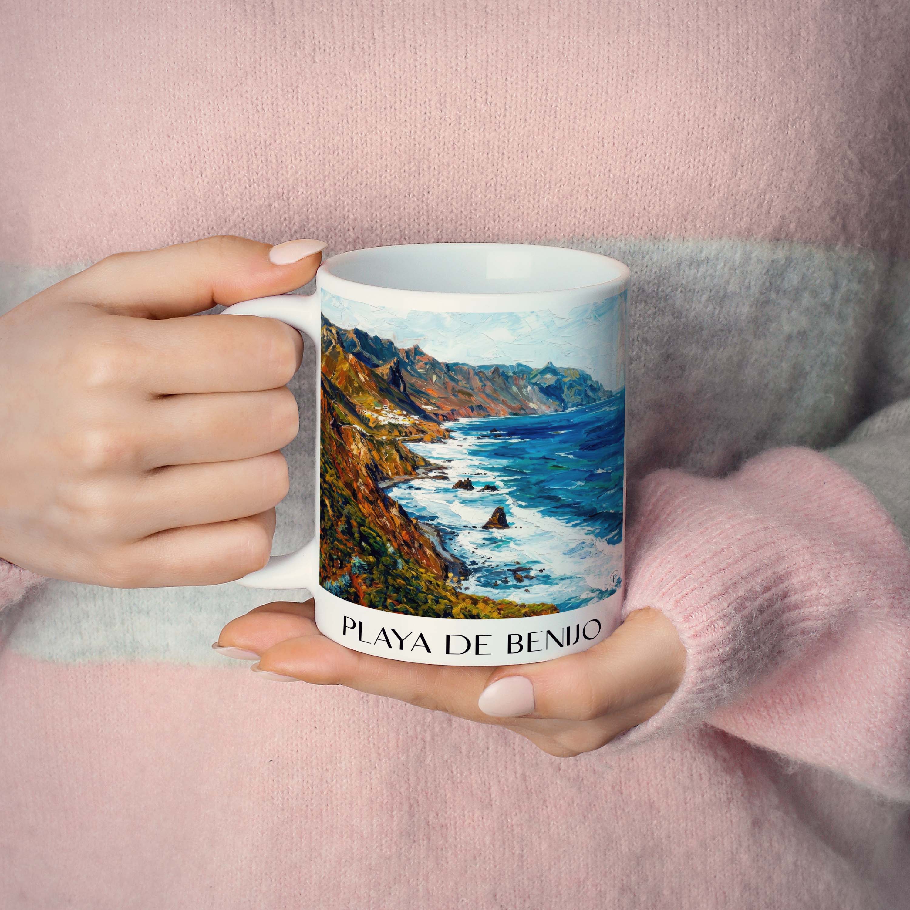 playa-de-benijo-teneriffa-spanien-kaffeebecher-oil-painting-oelgemaelde