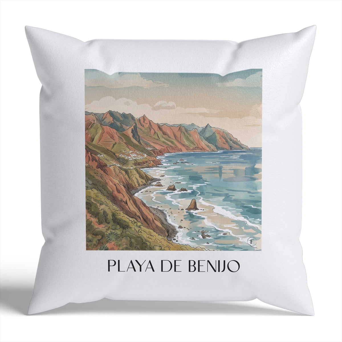 playa-de-benijo-teneriffa-spanien-kissenbezug-aquarell