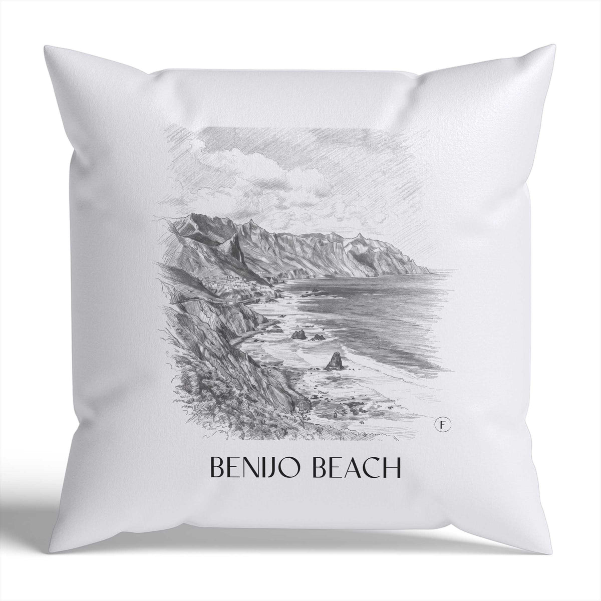 Playa de Benijo Kissenhülle - Zierkissen Bezug - Teneriffa - Spanien Kissen bzw. Kissenbezug im Zeichnung Stil - favplace
