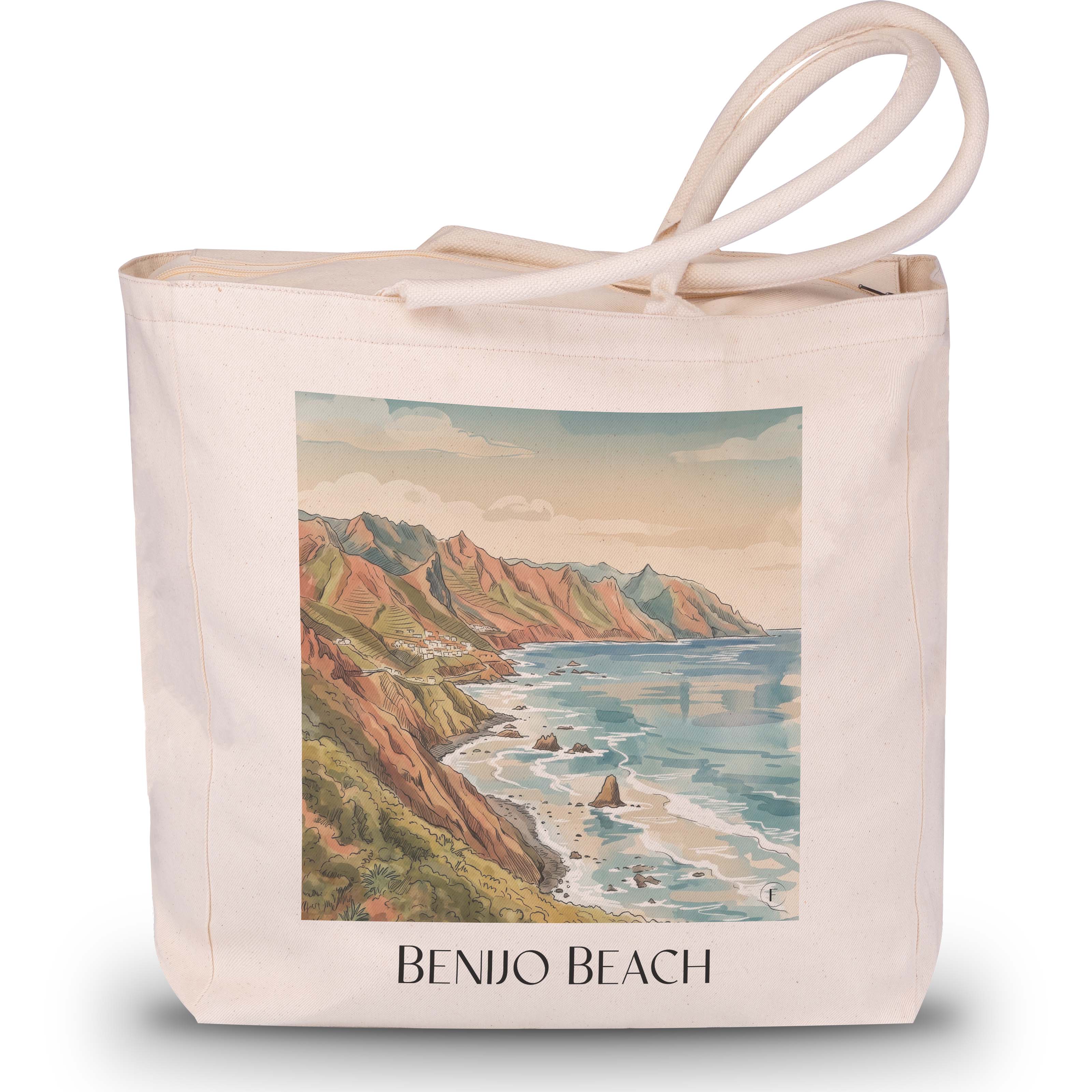 Playa de Benijo Shopping Tasche - Teneriffa - Spanien Tote Bag - Einkaufstasche im Aquarell Stil - favplace